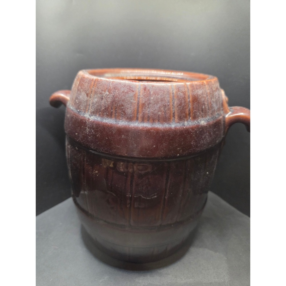 Frankoma Barrel Canister 97D Medium Brown Vintage Pottery No Lid